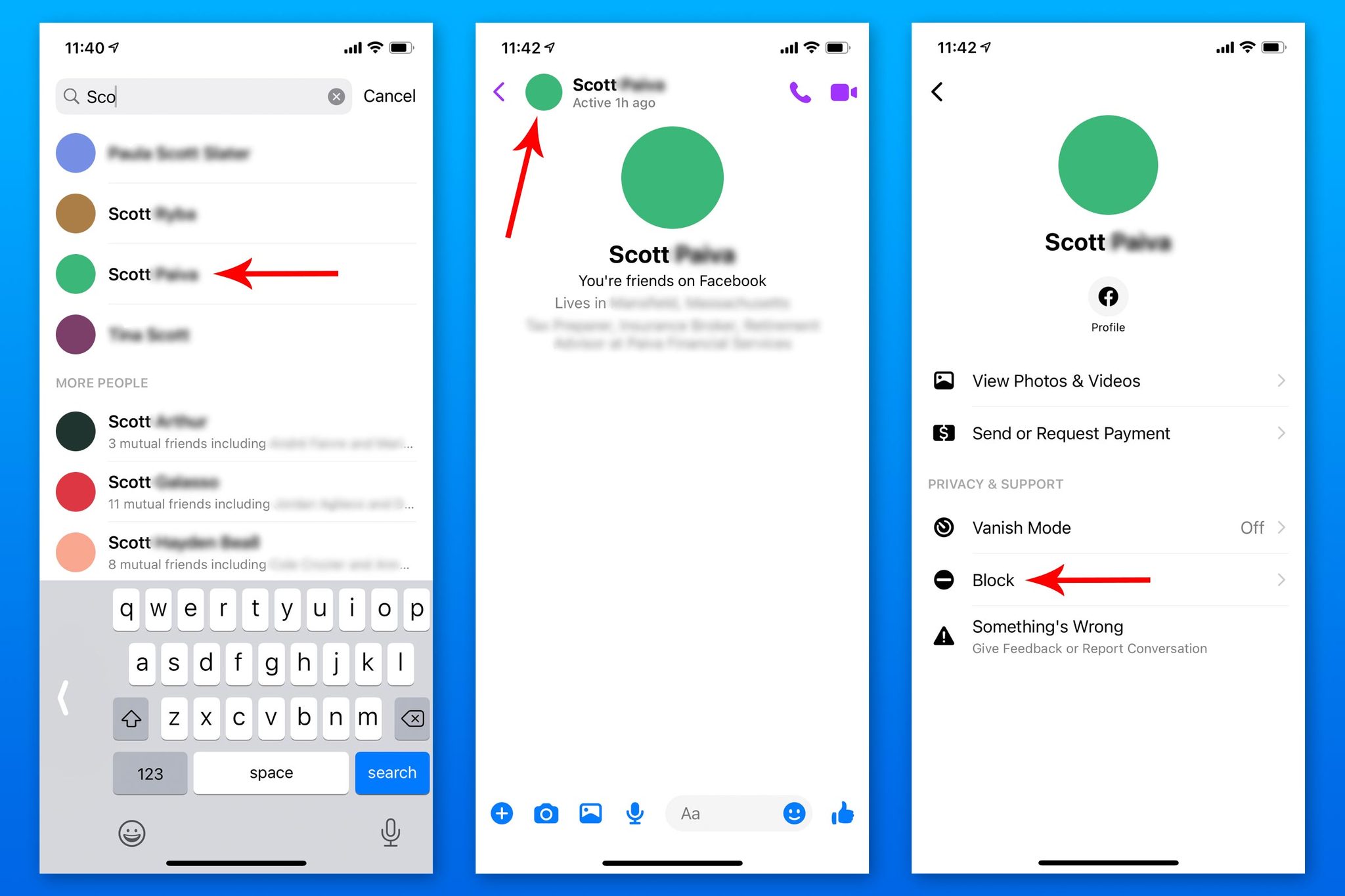 how to delete a spam message on messenger without opening it