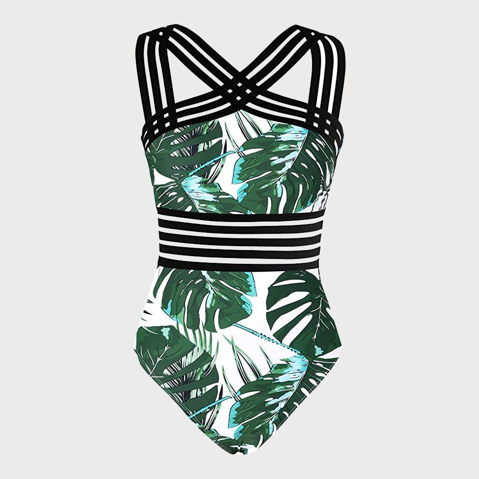 Hilor Women's Tankini Swimsuits High Neck Two Piece Bathing Suits Keyh