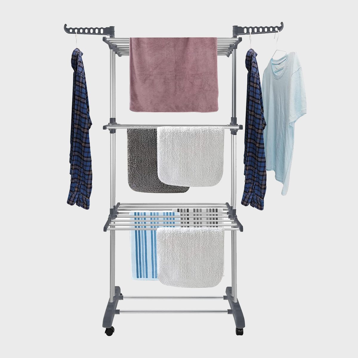 Multifunctional Floor Folding Towel Drying Rack Transportable