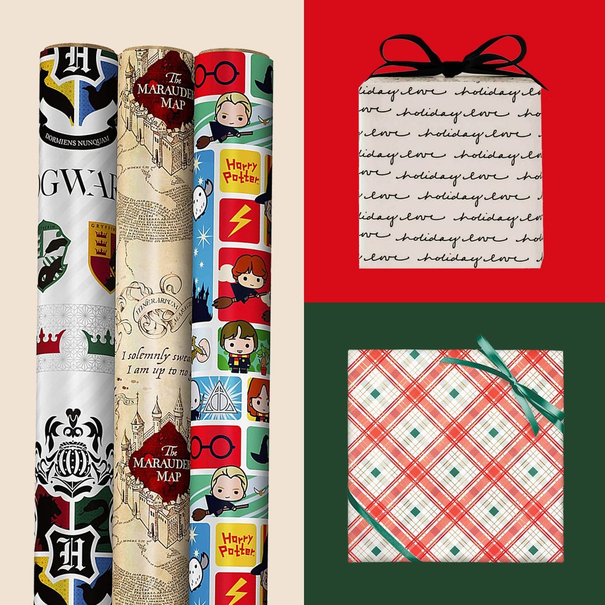 Nutcracker Wrapping Paper Roll, Black Christmas Wrapping Paper