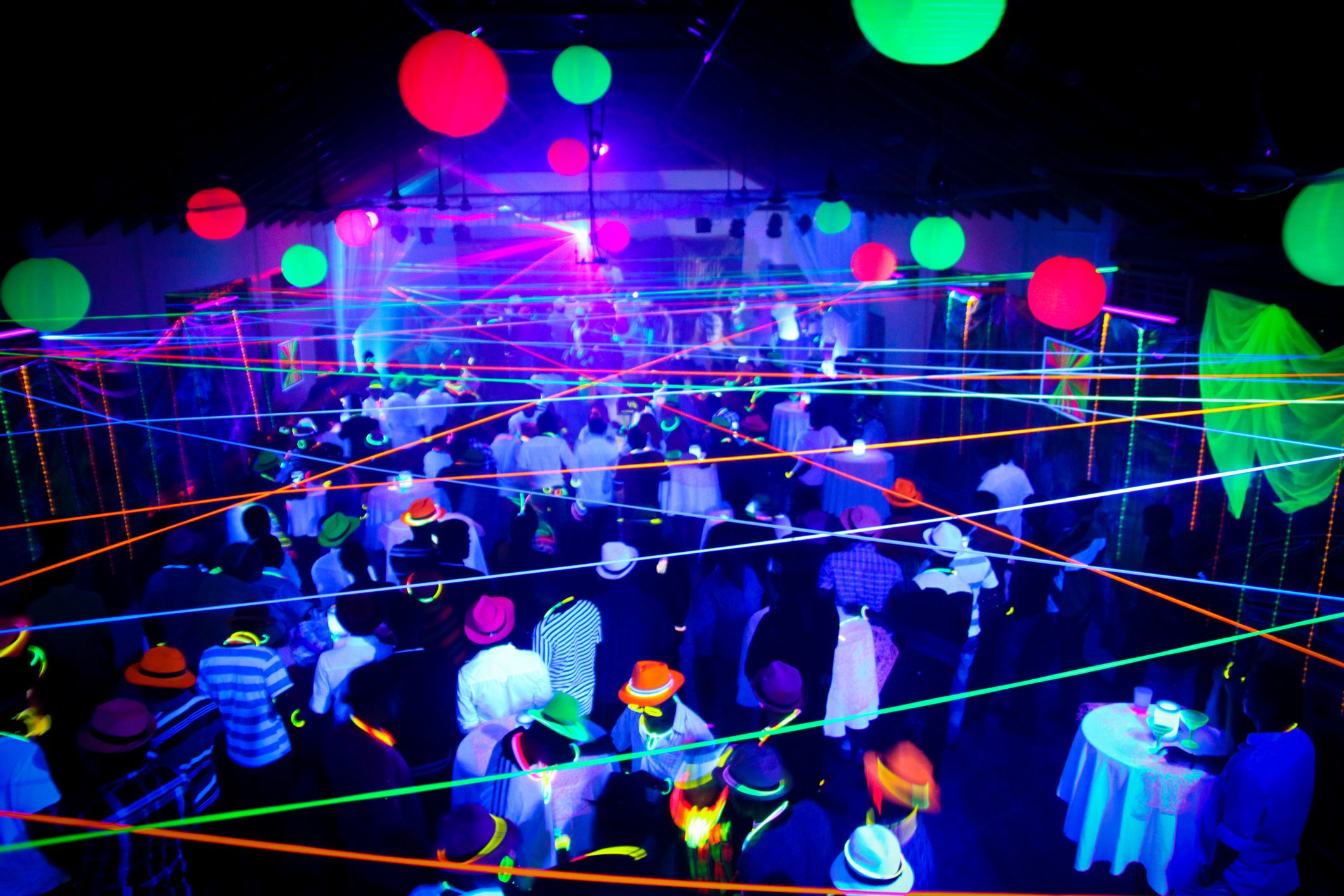 Neon Glow Blacklight Disco Party Night