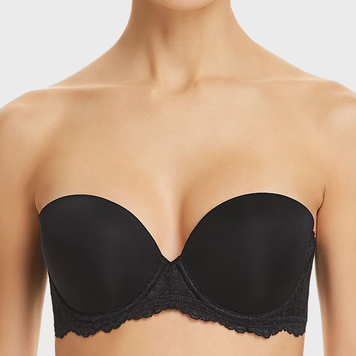 OnGossamer Women's Beautifully Basic Strapless Bra in Black, Size 32D