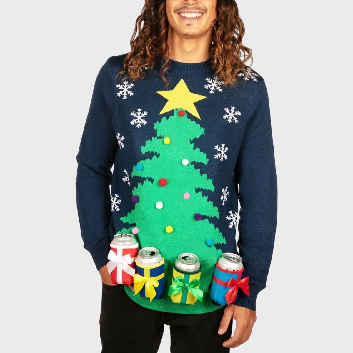 Christmas Tree Sweater With Beer Holsters