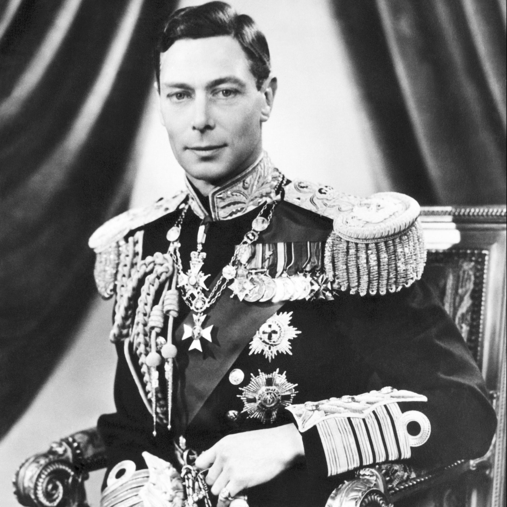 His Majesty King George VI, wearing his uniform as Admiral of the Fleet, London, England, May 4, 1937. He served as a gunner during World War I at the Battle of Jutland. (Photo by Underwood Archives/Getty Images)