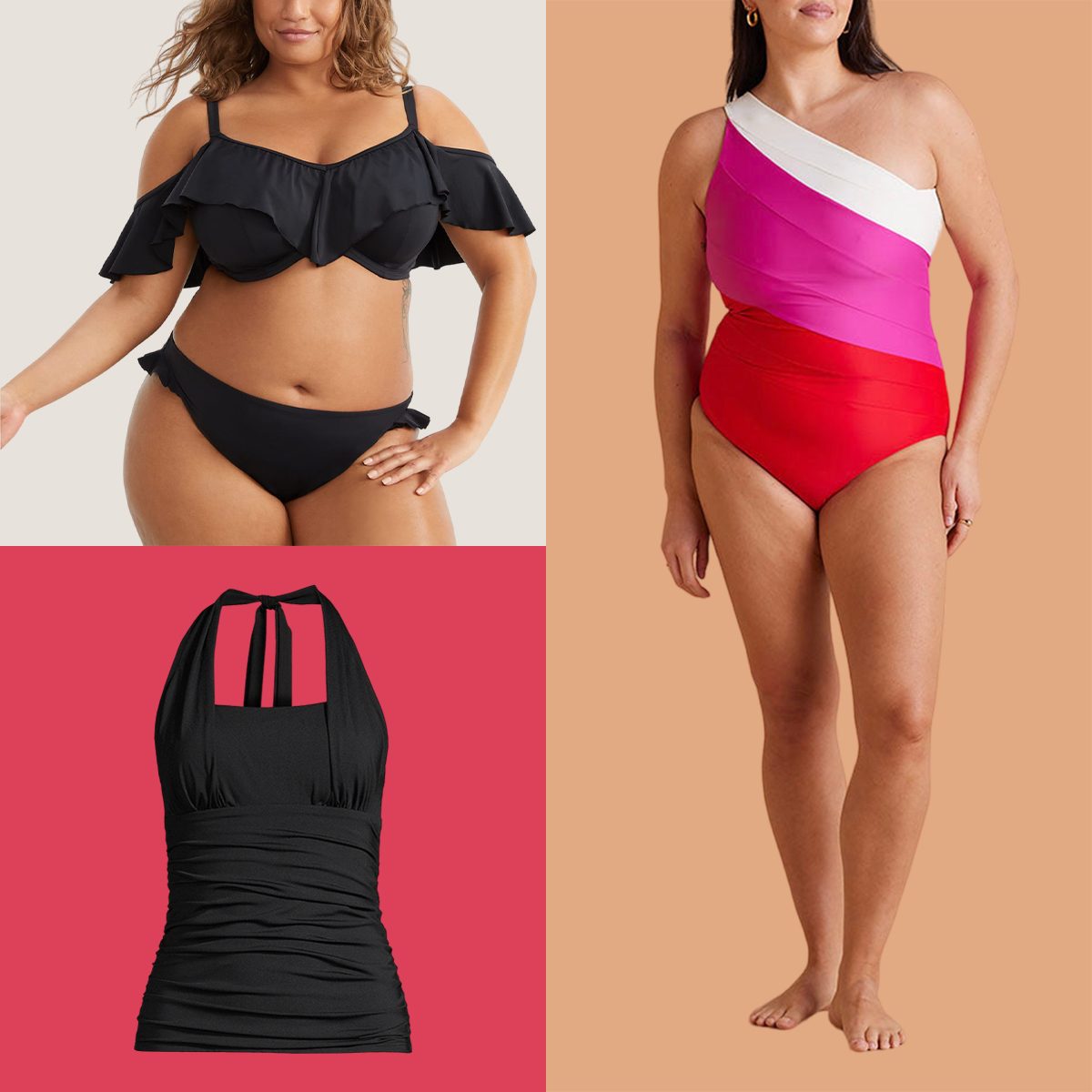 Women Plus Size Tankini Bikini Swim Dress + Shorts Set Summer Bathing Suit  Swimwear