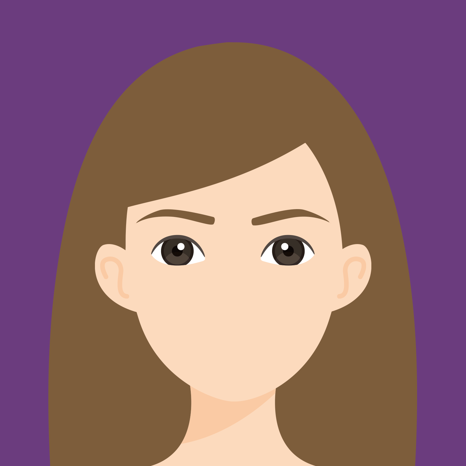 clipart girl with brown hair