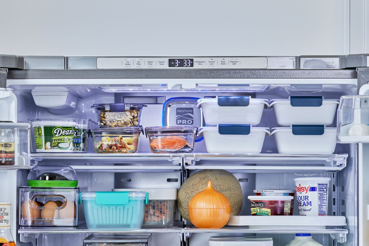 Organized Refrigerator Shelves RDD2210 KS FridgeOrg TopShelf ?resize=1536