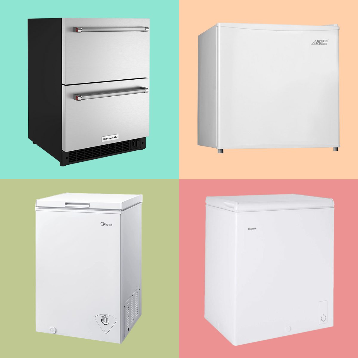 WANAI Chest Freezer 3.5 Cu Ft,Small Chest Freezer,Upright Single Door  Refrigerator,White