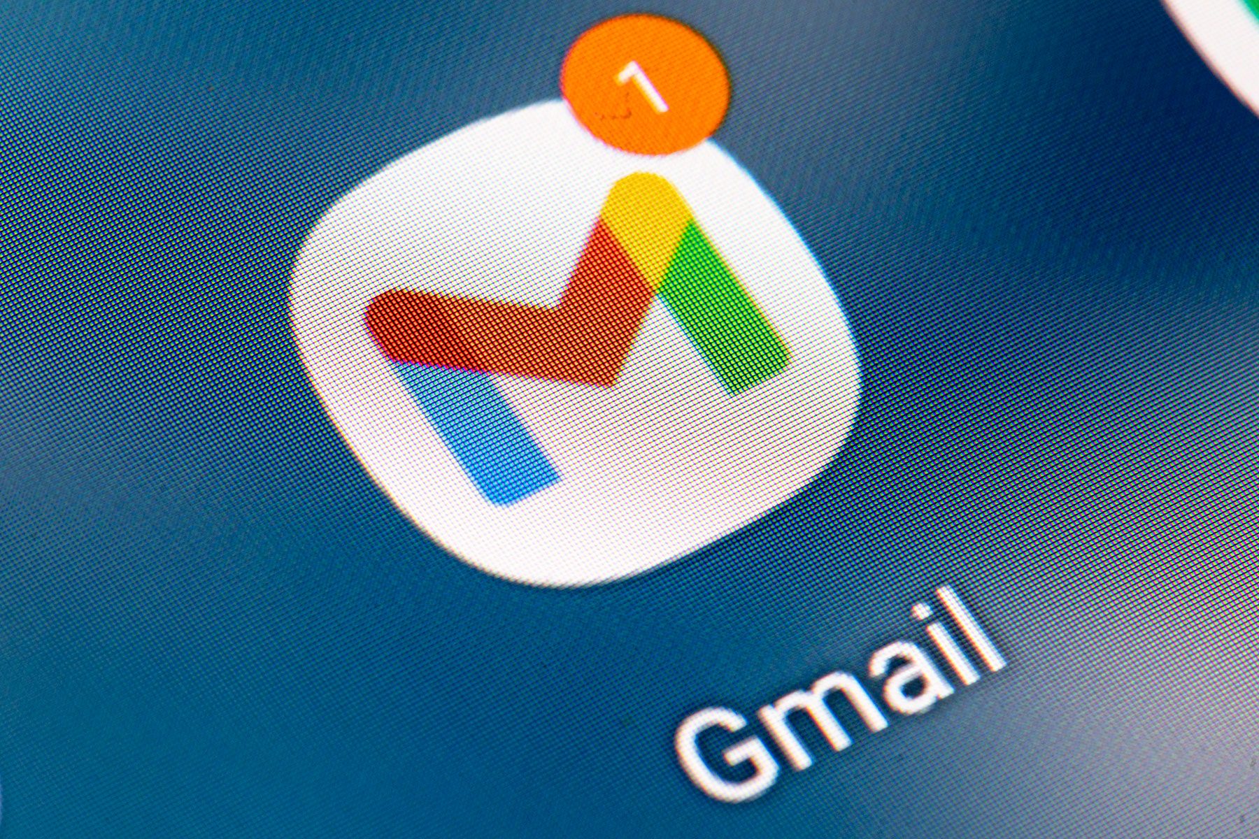 Gmail App on the screen of a smartphone