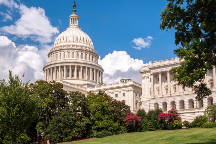 View of the United States Capitol building in Washington DC, United States.