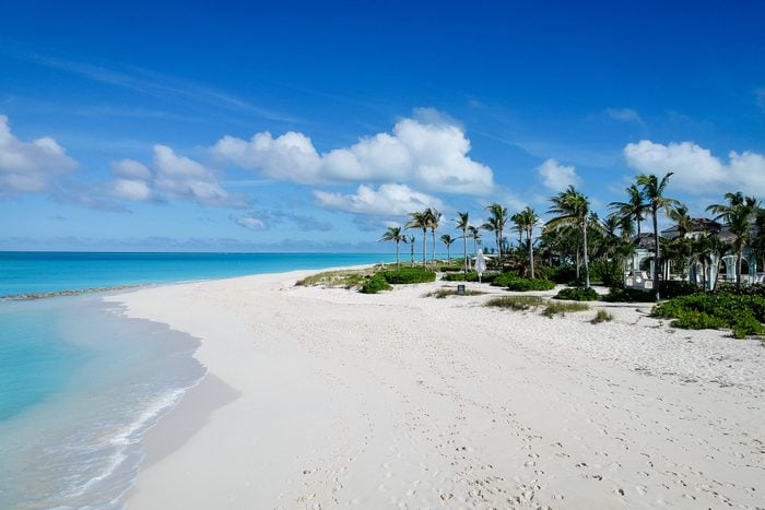 Drone photo of pier in Grace Bay, Providenciales, Turks and Caicos