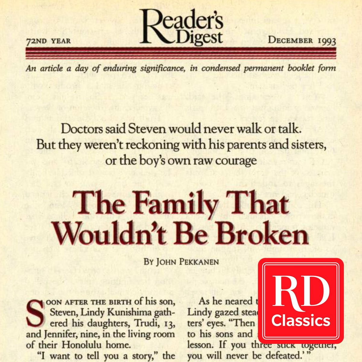 The Family That Wouldnt Be Broken Rd Classics Nl