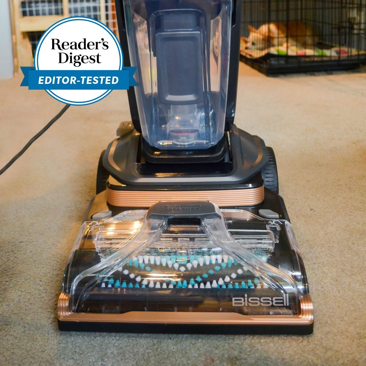 Male using professional steam vacuum for dirty car interior