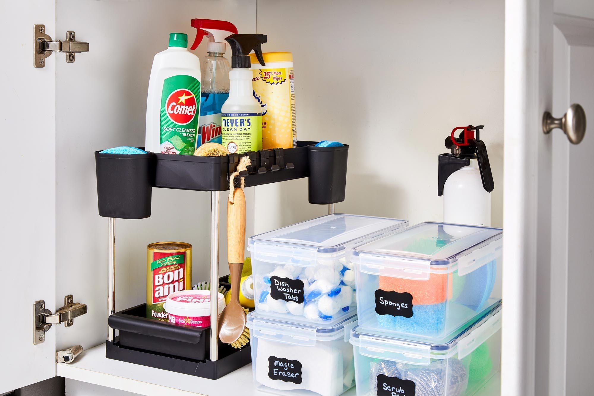 5 Easy Steps to Organize Under Your Kitchen Sink Once and For All -  Practical Perfection