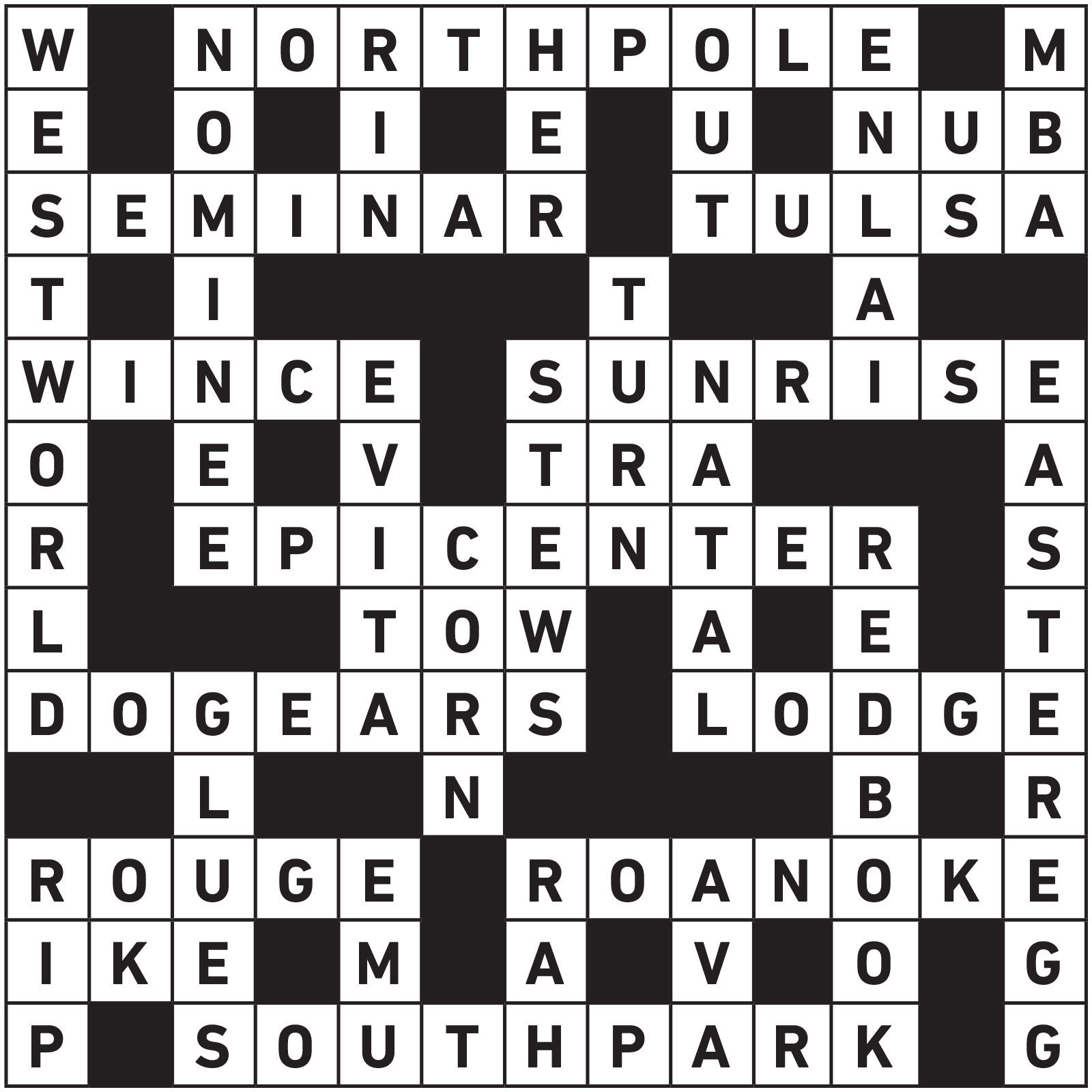 July August 2021 Printable Crossword Answers