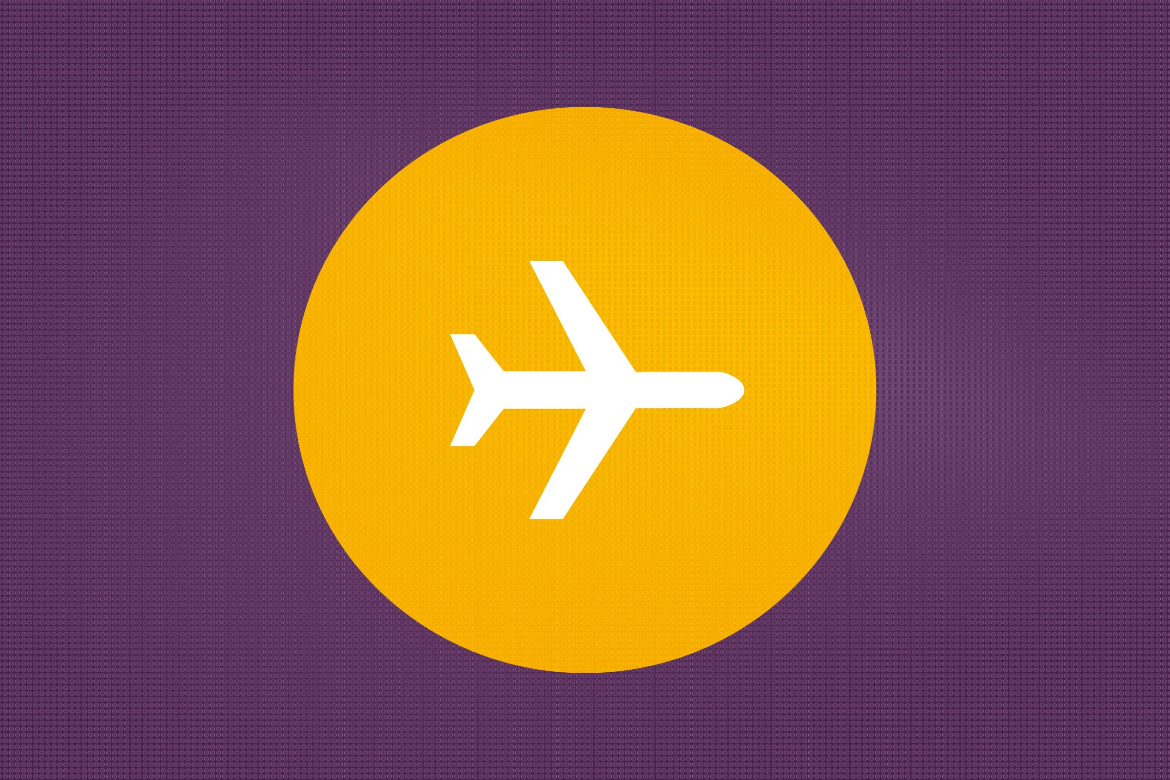 airplane mode icon on a purple background