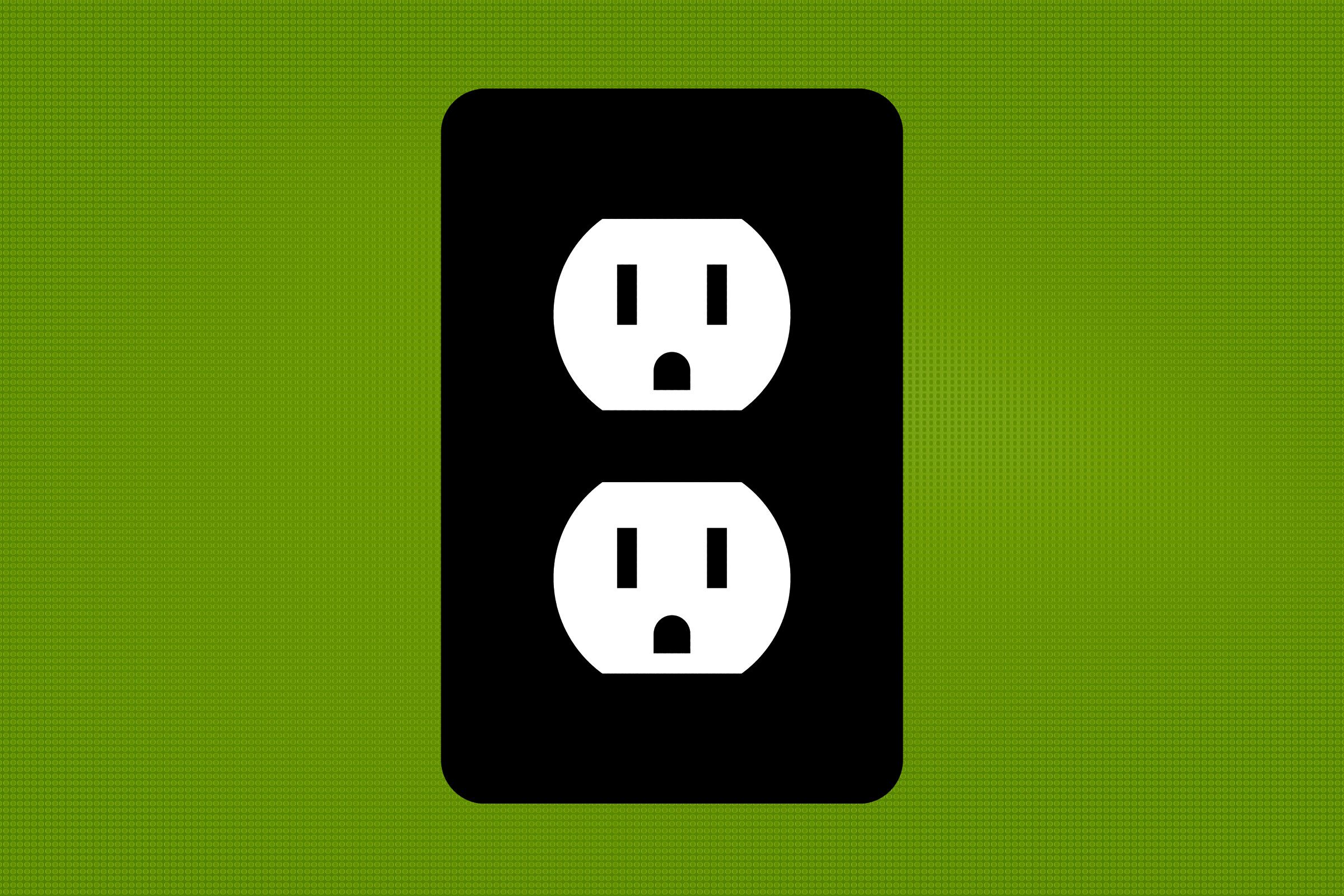 wall socket icon on a green background
