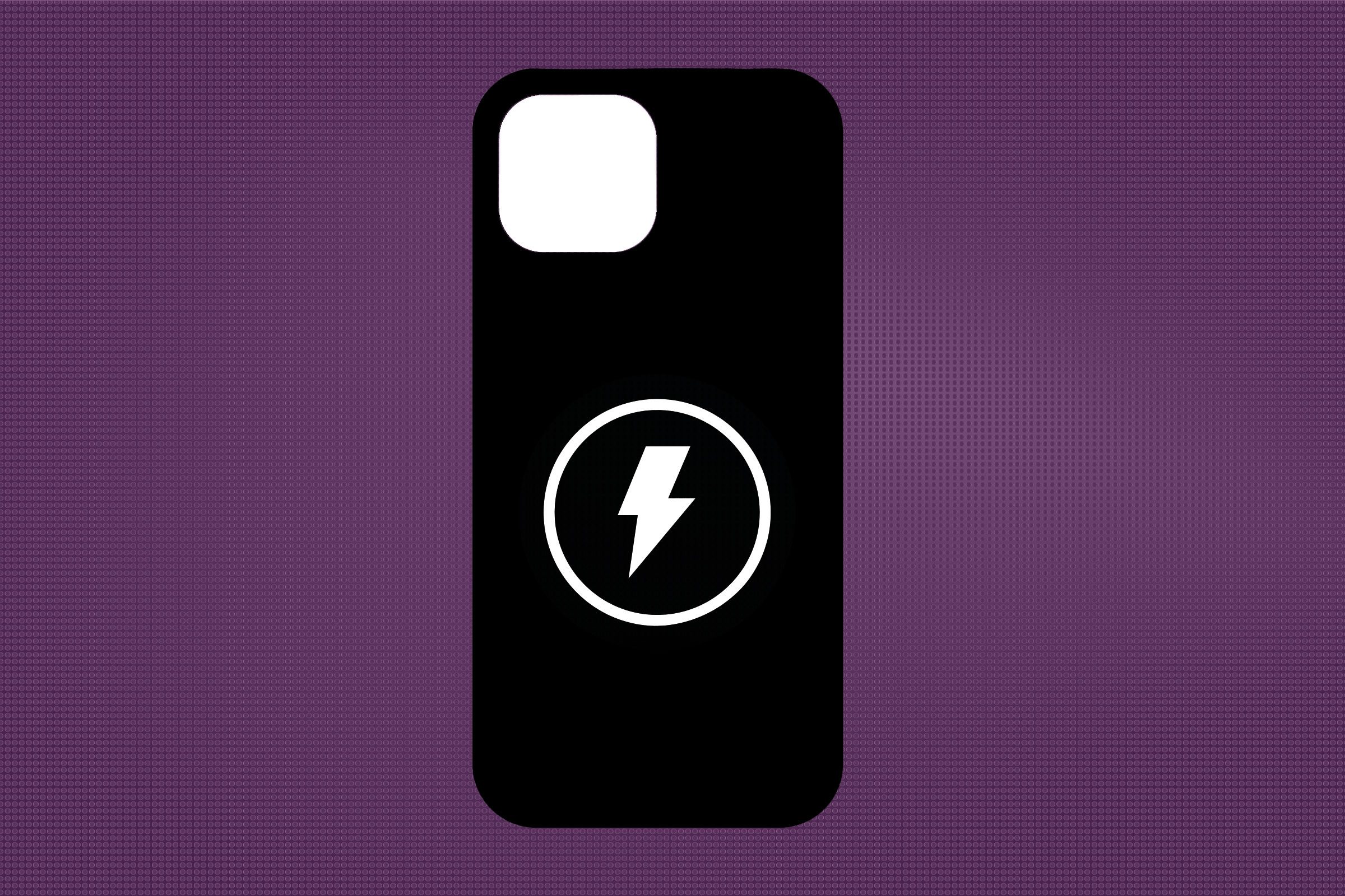 charging iphone case icon on purple background