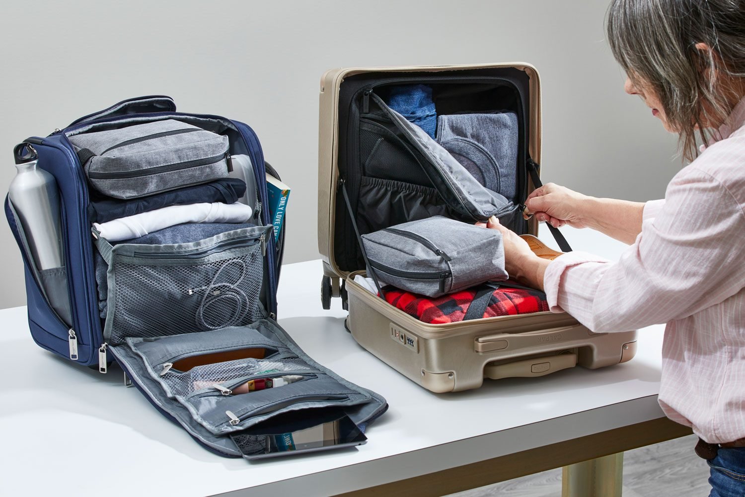 Testing luggage capacity in carry-on under-seat luggage