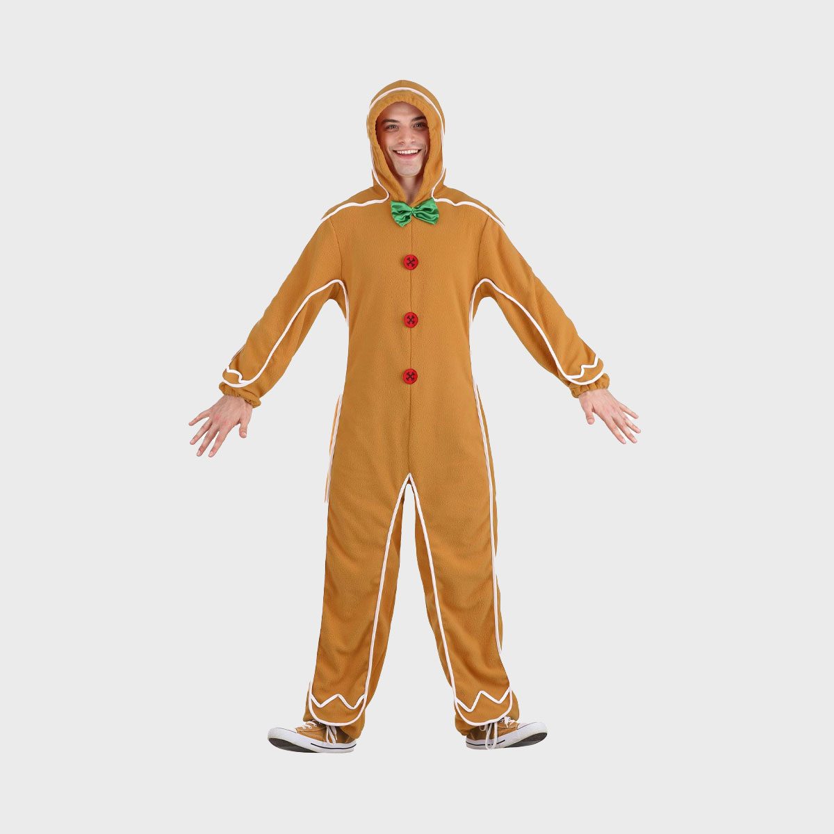 Adult Gingerbread Man Onesie Costume Ecomm Via Halloweencostumes.com