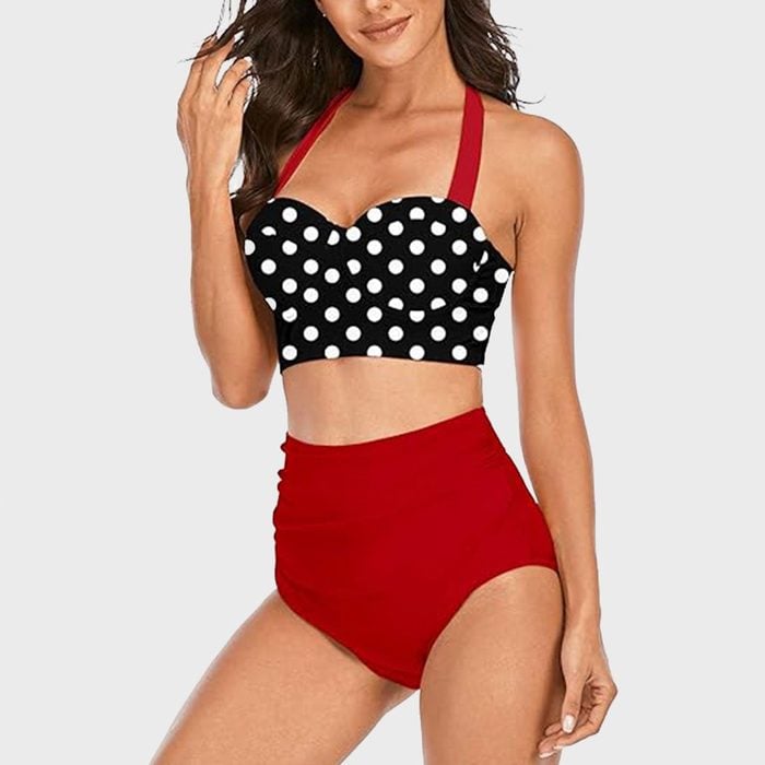 Angerella Vintage High Waisted Polka Dot Bathing Suit