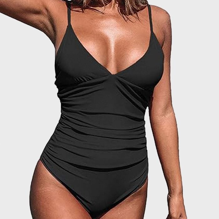 Cupshe Bright Day Shirring One Piece Tummy Control Swimsuit