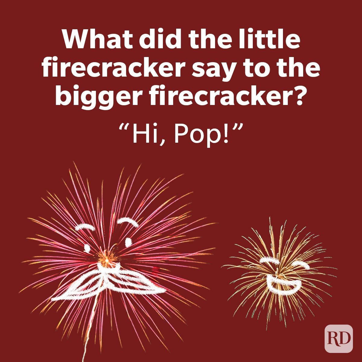 Jokes For July 4th That Let Laughter Ring dad and son doodle on fireworks on blue background