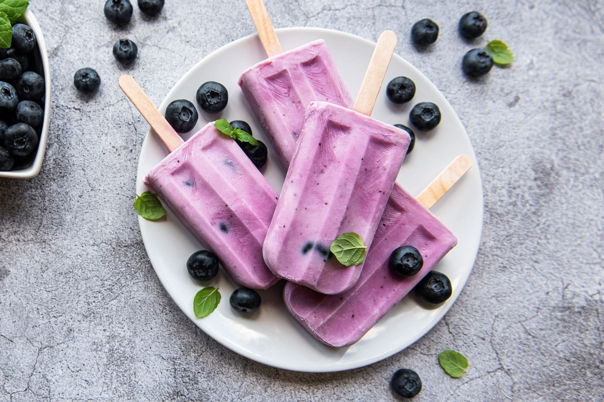 Ice Cream Popsicles From Fresh Organic Blueberries