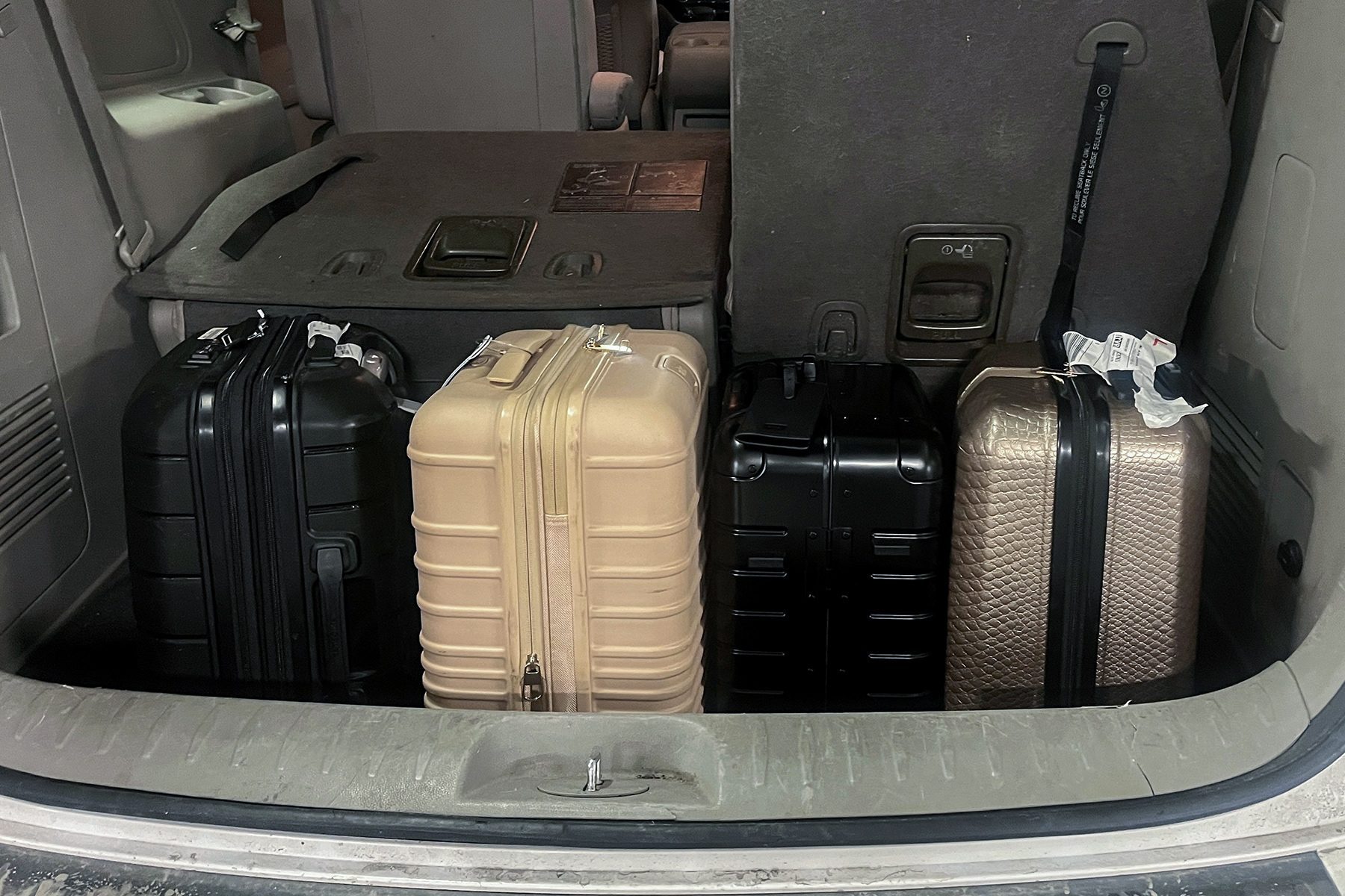 Multiple Luggages in the boot space of a car