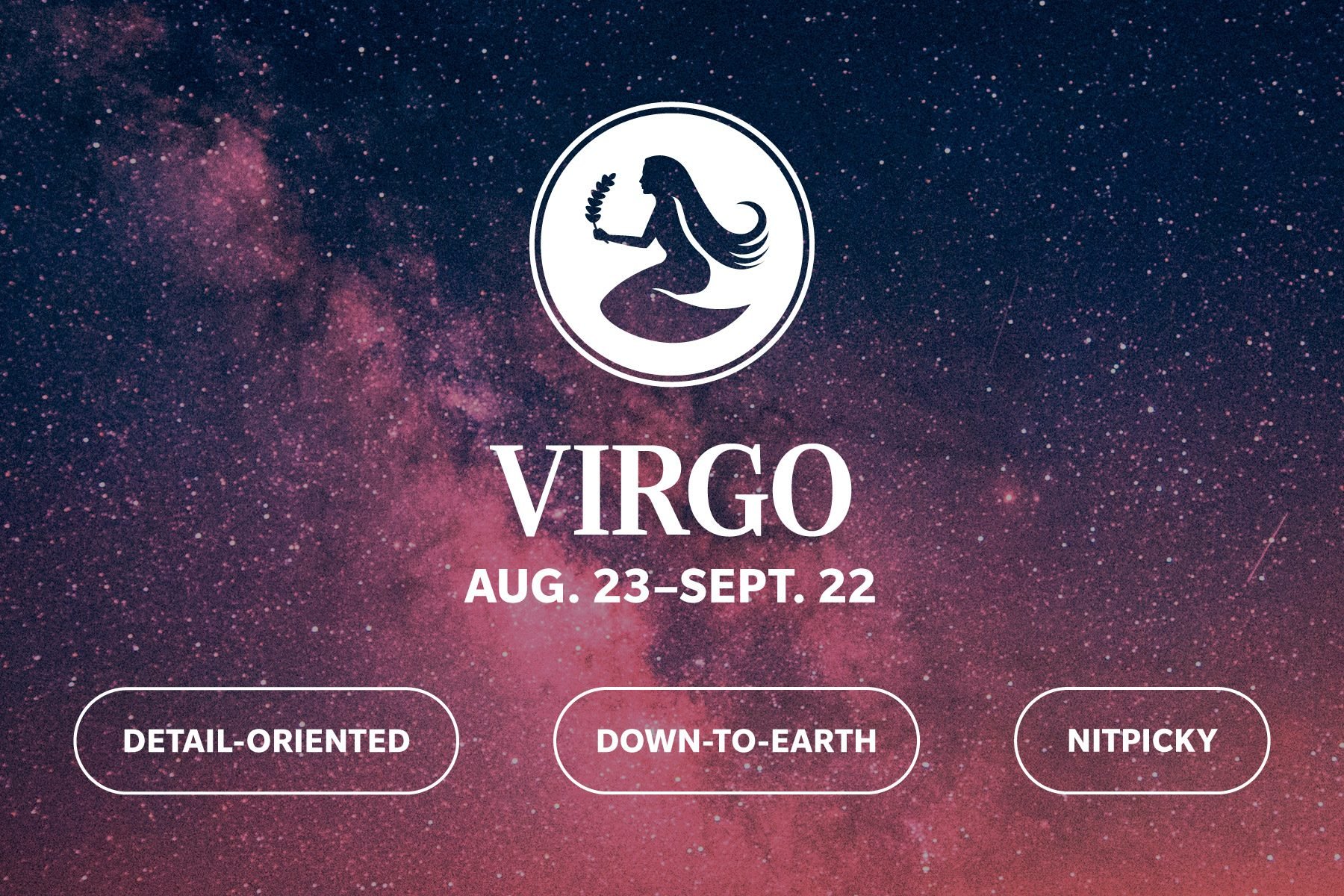Zodiac sign qualities on galaxy background virgo