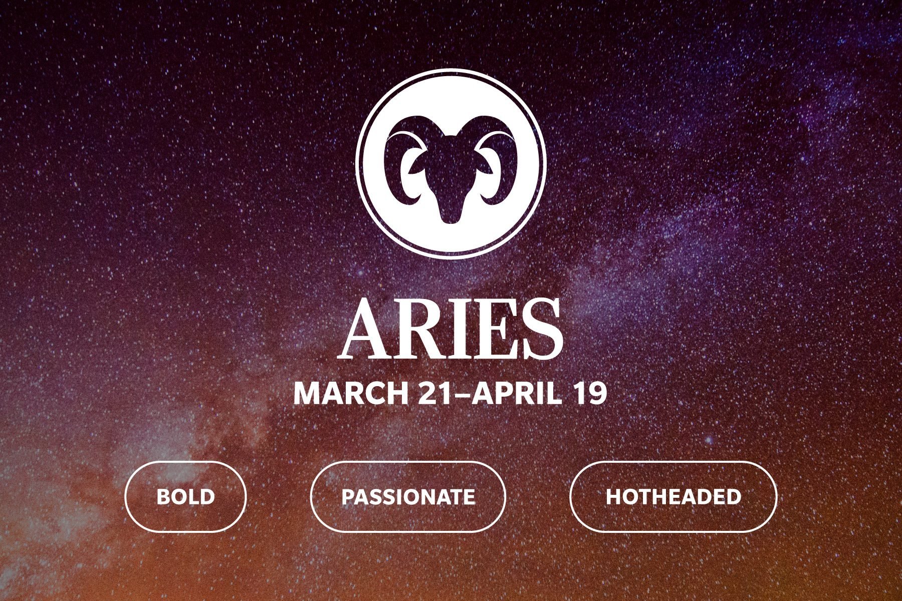 Zodiac sign qualities on galaxy background Aries