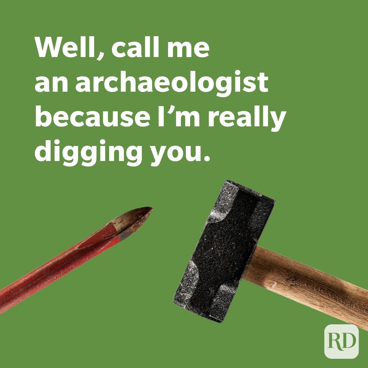 Nerdy Pickup Lines That Are Pretty Acute hammer and nail digging on green background