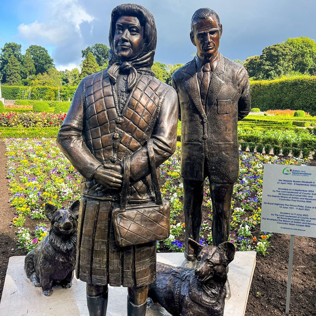 A Bronze Sculpture Depicting Britains Late Queen Elizabeth Ii And Prince Philip